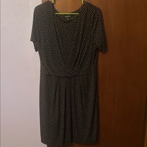 Roz & Ali Black and White Polka Dot Midi Dress